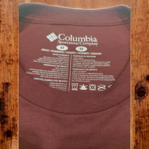 Columbia Purple Short Sleeve Tee Classic Crew Neck - Picture 3 of 3